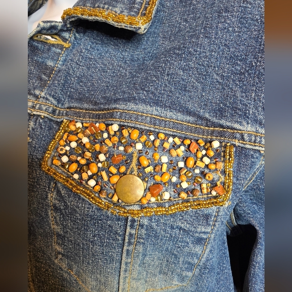 535 Haven Bleu Embellished Beaded Denim Set - Jacket & Pants - Picture 8 of 10